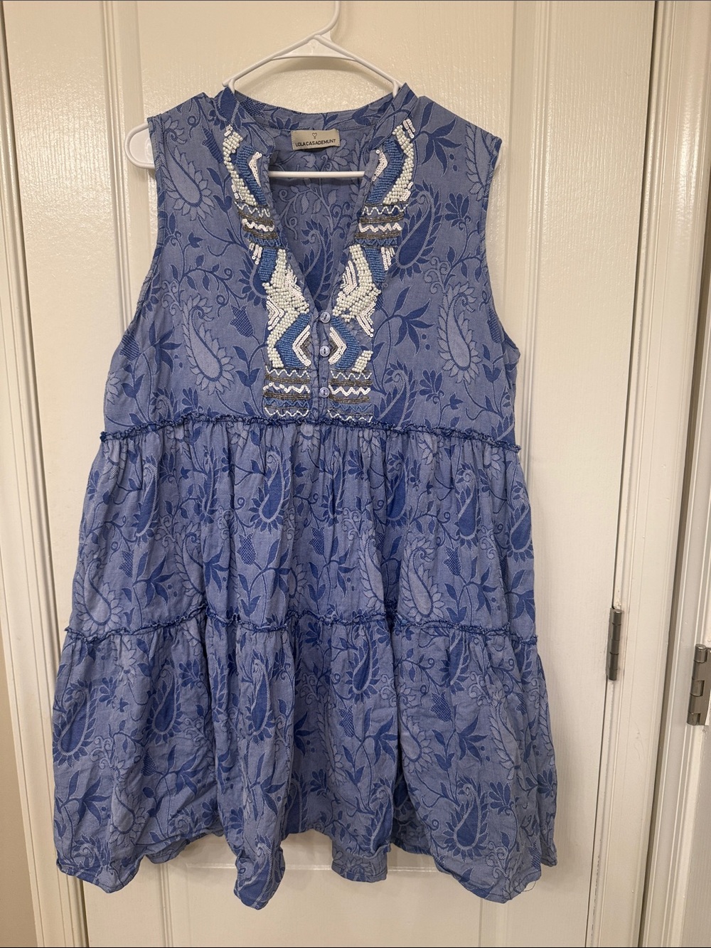 Lola Casademunt Embroidered Paisley Dress Size Large